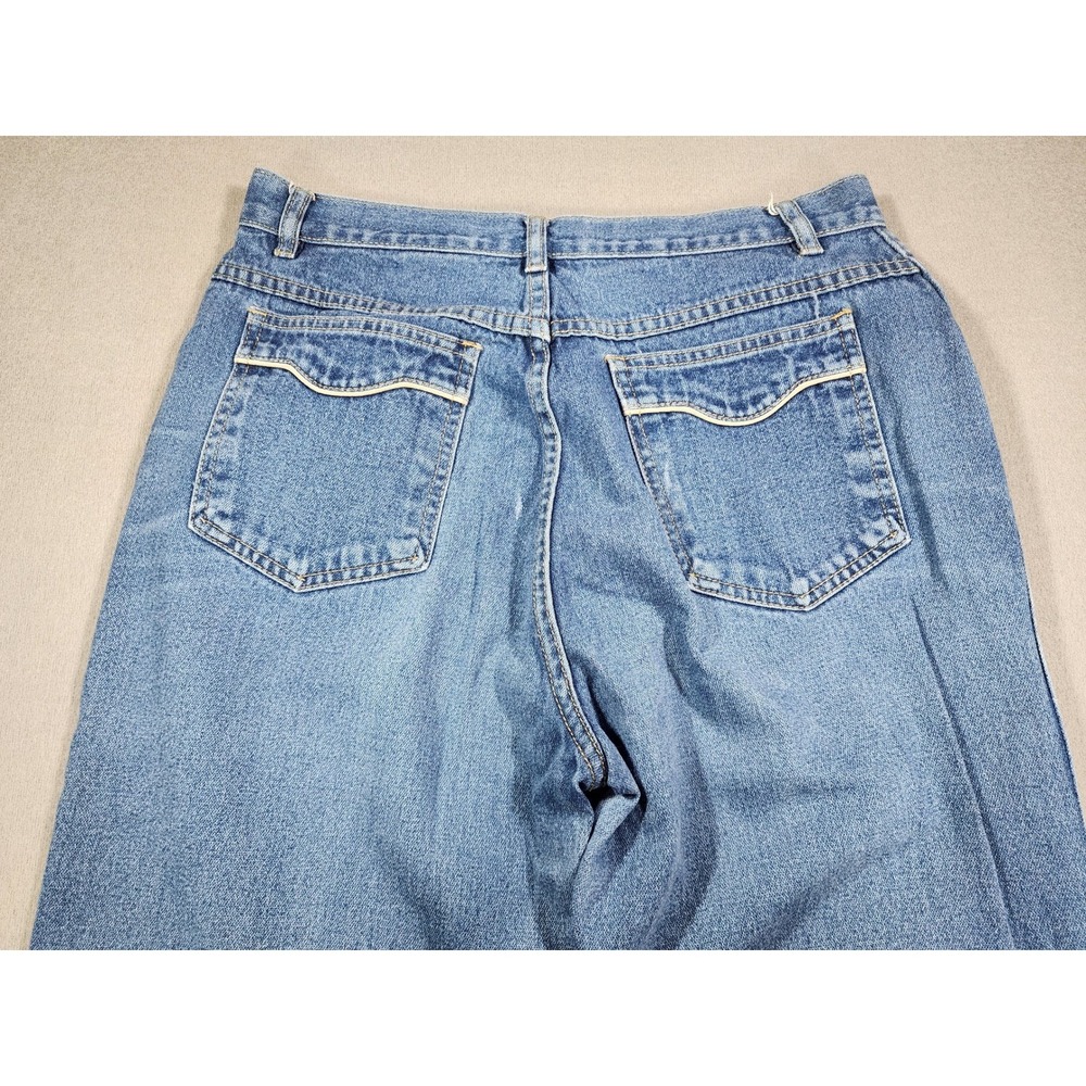 Vintage 80's Sears High Waist‎ Blue Denim Jeans Women's Size 16 6635 Wide Leg - Picture 7 of 13